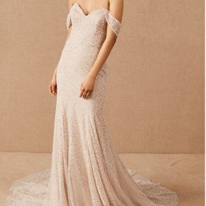 Blush/champagne Hayley Paige x BHLDN Ricci Gown Size 10 NWT